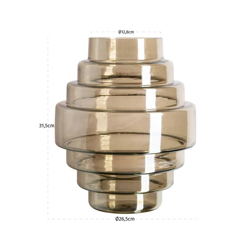Vase Liosa, Smoke, groß von Richmond Interiors, Maßzeichnung 7