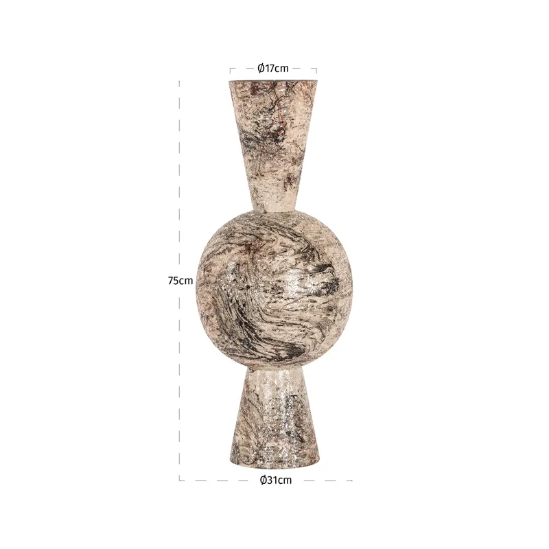 Vase Moisa, Beige von Richmond Interiors, Maßzeichnung 4
