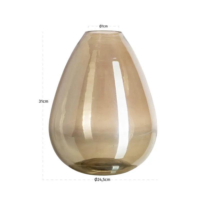 Vase Noor, Smoke von Richmond Interiors, Maßzeichnung 4