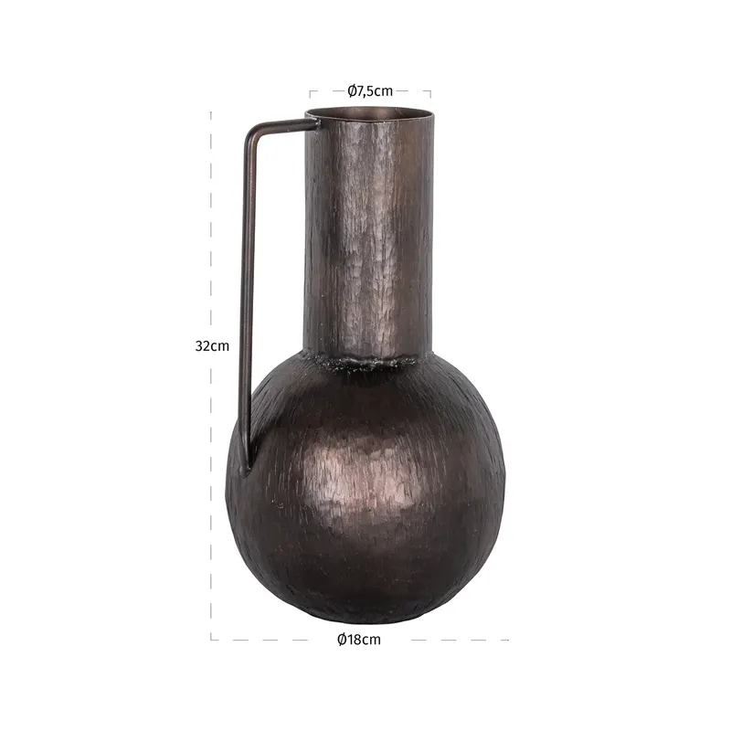 Vase Sema, Kupferfarben, klein von Richmond Interiors, Maßzeichnung 5