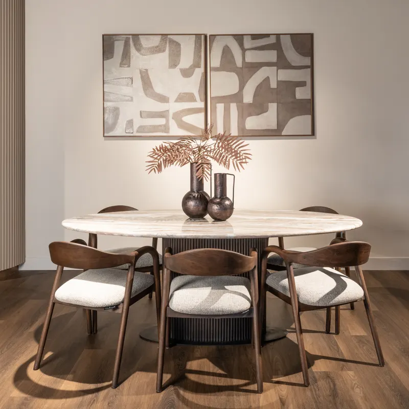 Esstisch Rashford, Blush beige von Richmond Interiors, Wohnbeispiel 9, im Wohnraum