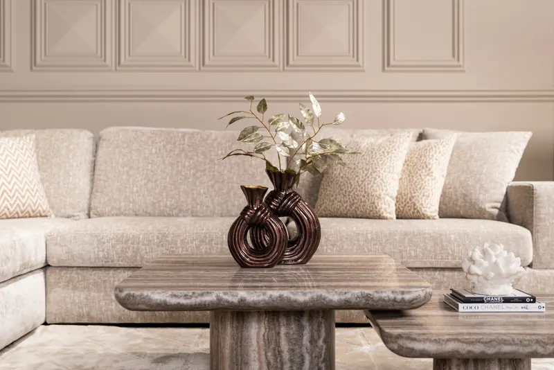 Vase Suen, Dunkelbraun, groß von Richmond Interiors, Wohnbeispiel 6, im Wohnraum