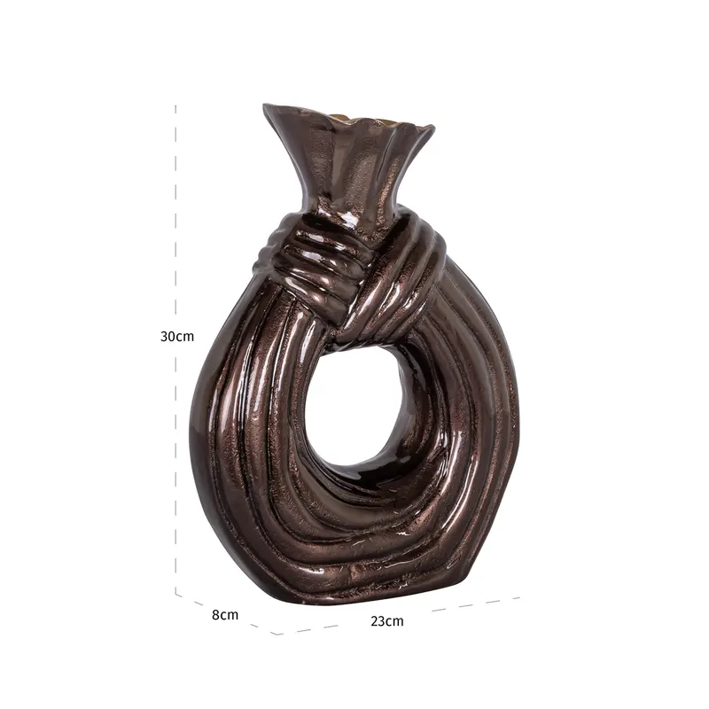 Vase Suen, Dunkelbraun, groß von Richmond Interiors, Maßzeichnung 9