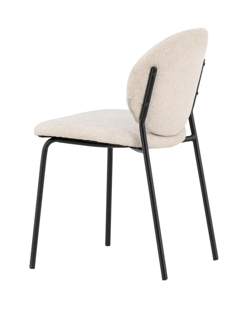 Vault Esszimmerstuhl mit Stahlbeinen in Beige, Gestell Schwarz, Polyester in Leinenoptik, Ansicht 11