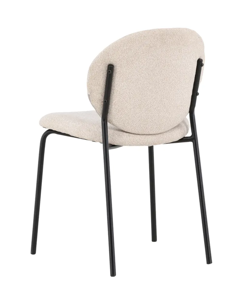 Vault Esszimmerstuhl mit Stahlbeinen in Beige, Gestell Schwarz, Polyester in Leinenoptik, Ansicht 12