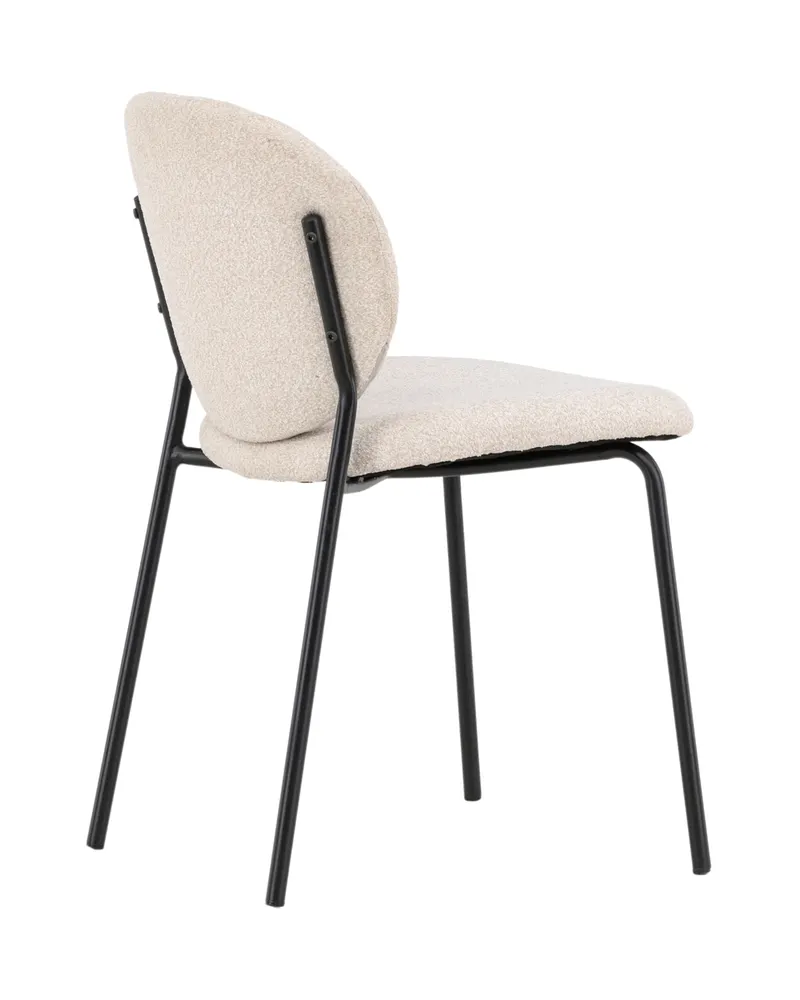 Vault Esszimmerstuhl mit Stahlbeinen in Beige, Gestell Schwarz, Polyester in Leinenoptik, Ansicht 13