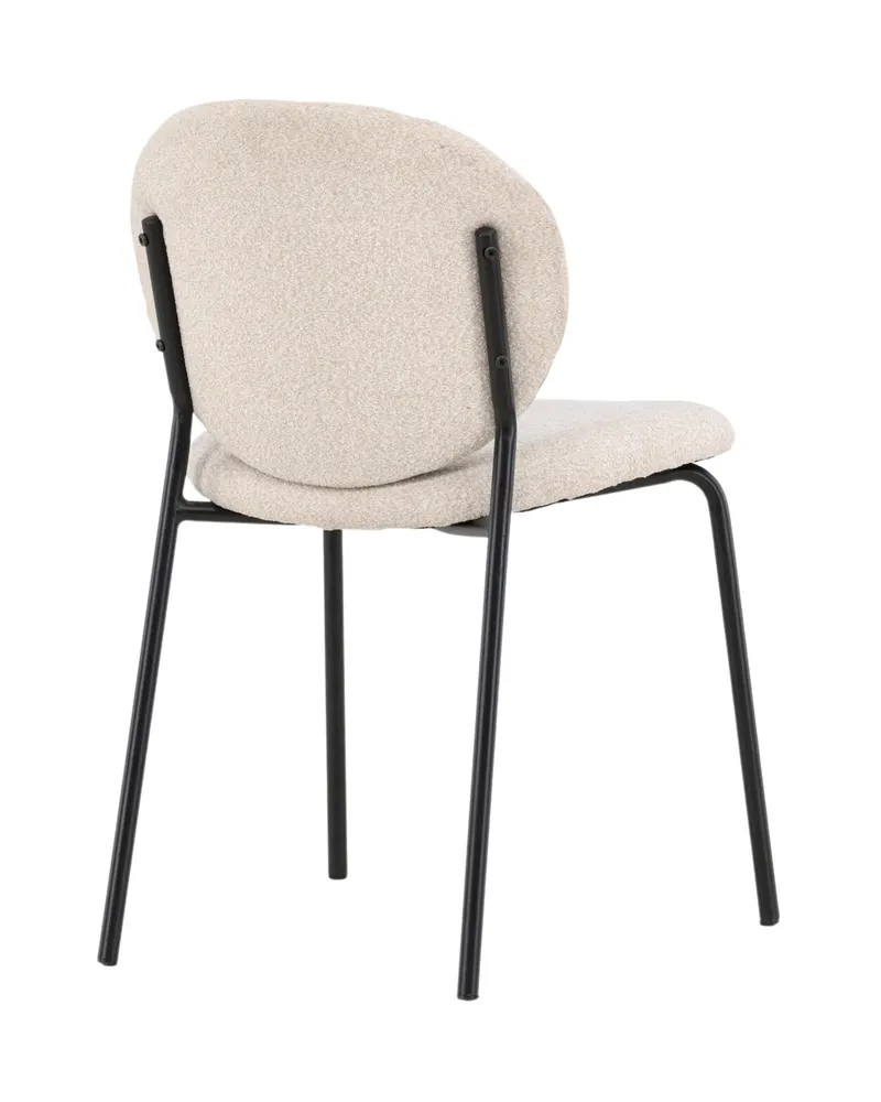 Vault Esszimmerstuhl mit Stahlbeinen in Beige, Gestell Schwarz, Polyester in Leinenoptik, Ansicht 5