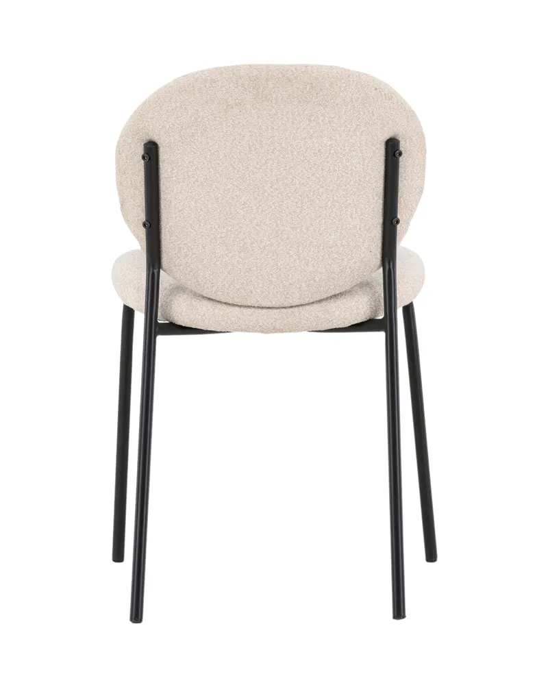 Vault Esszimmerstuhl mit Stahlbeinen in Beige, Gestell Schwarz, Polyester in Leinenoptik, Ansicht 6