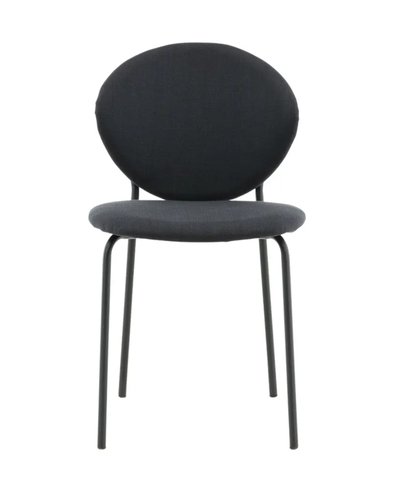 Vault Esszimmerstuhl mit Stahlbeinen in Schwarz, Polyester, Ansicht 1