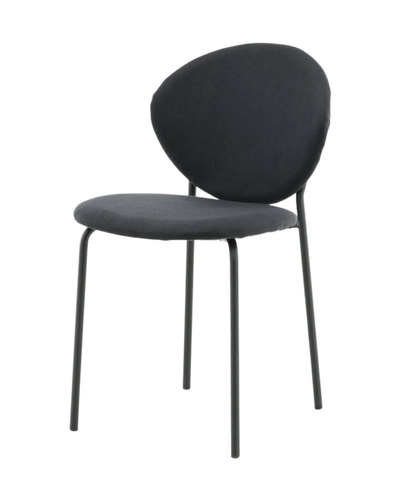 Vault Esszimmerstuhl mit Stahlbeinen in Schwarz, Polyester, Ansicht 2