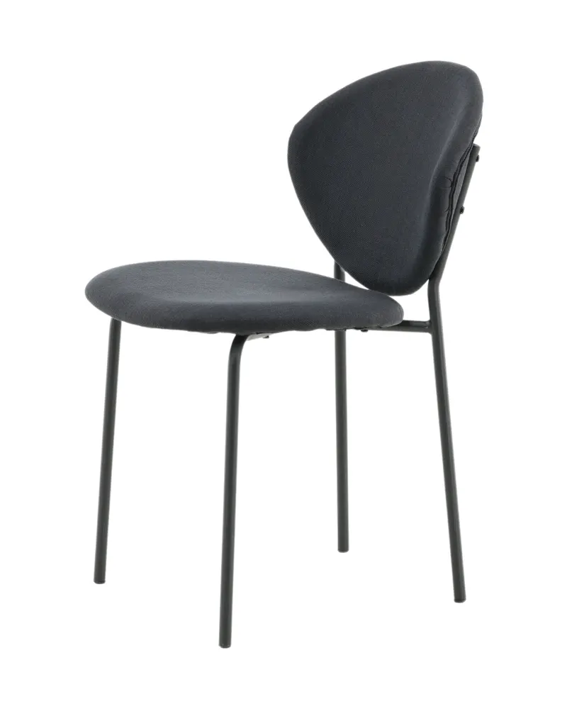 Vault Esszimmerstuhl mit Stahlbeinen in Schwarz, Polyester, Ansicht 4