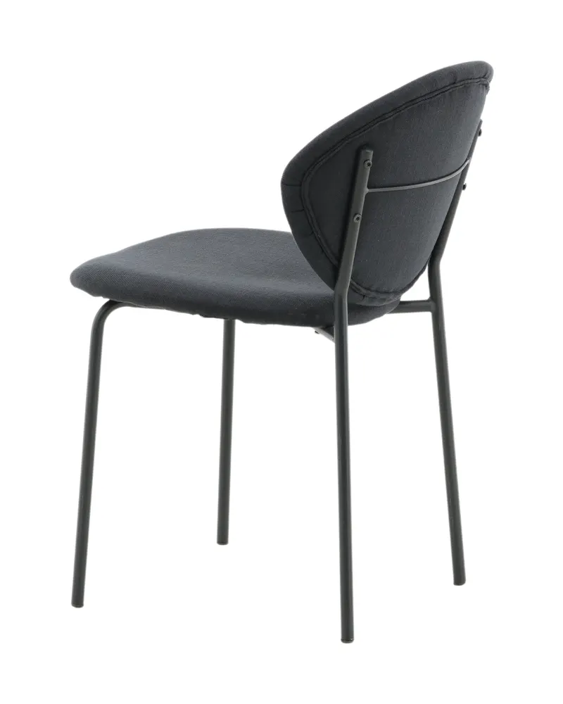 Vault Esszimmerstuhl mit Stahlbeinen in Schwarz, Polyester, Ansicht 6