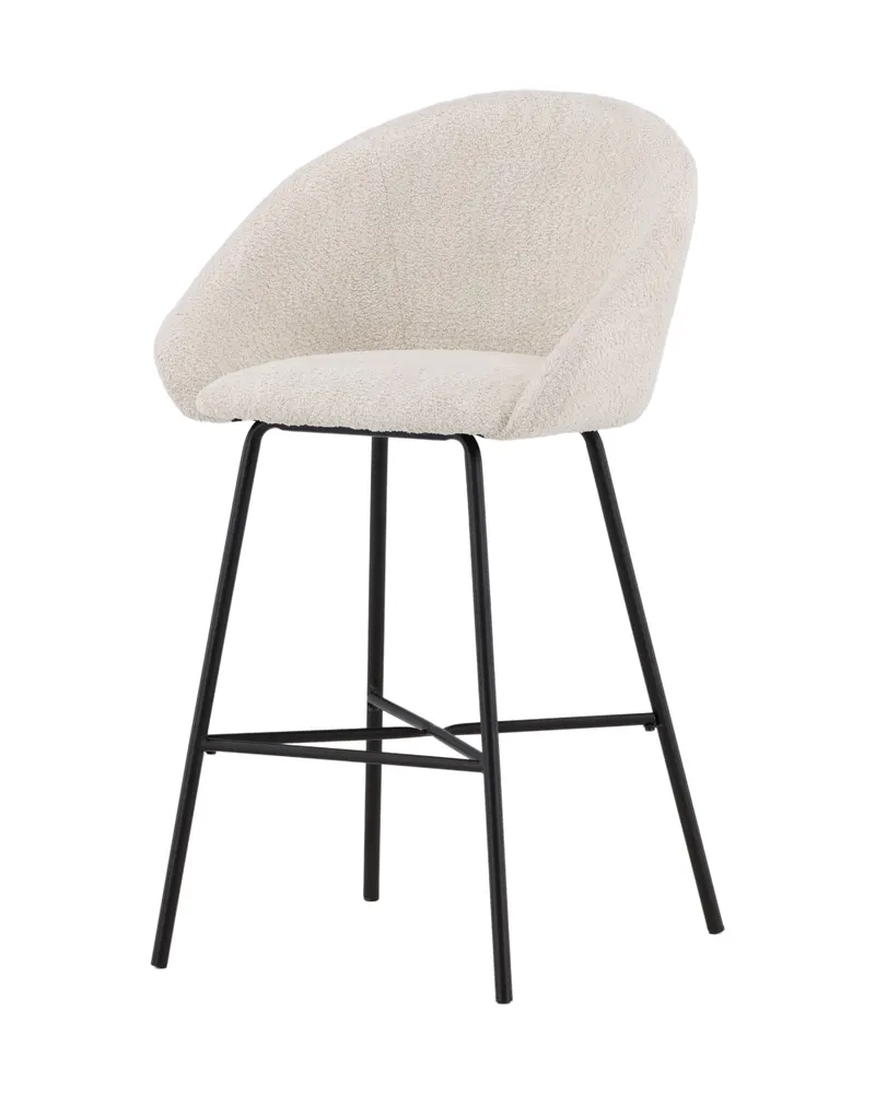 Velvet Barhocker im 2er-Set in Bouclé-Optik, Ansicht 2