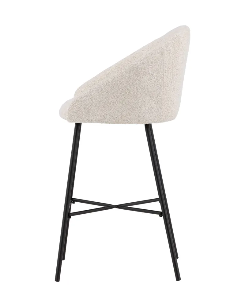 Velvet Barhocker im 2er-Set in Bouclé-Optik, Ansicht 3