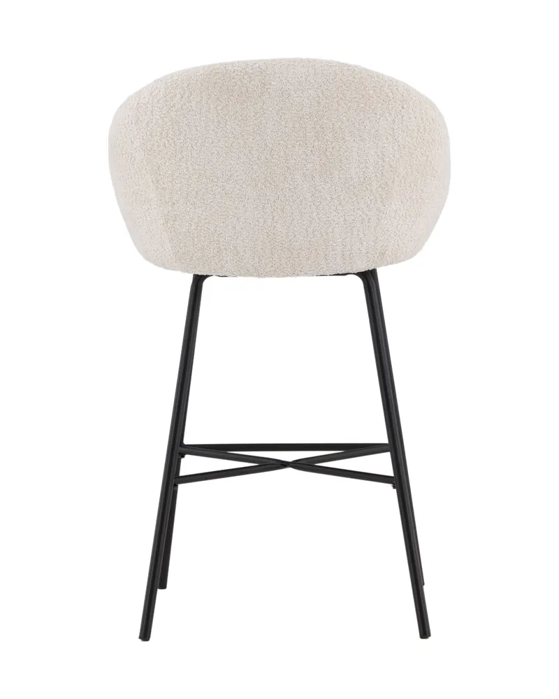 Velvet Barhocker im 2er-Set in Bouclé-Optik, Ansicht 4