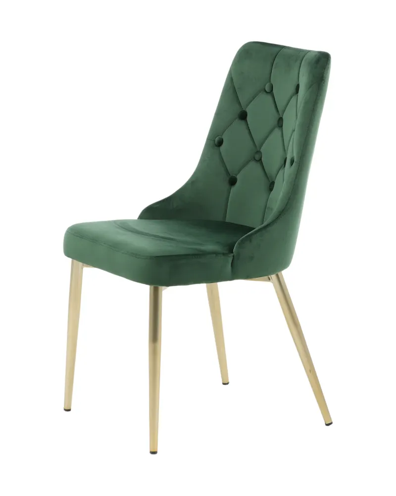 Velvet Deluxe Esszimmerstühle im 2er-Set in Grün, Gestell Gold, Polyester-Samt, Ansicht 9