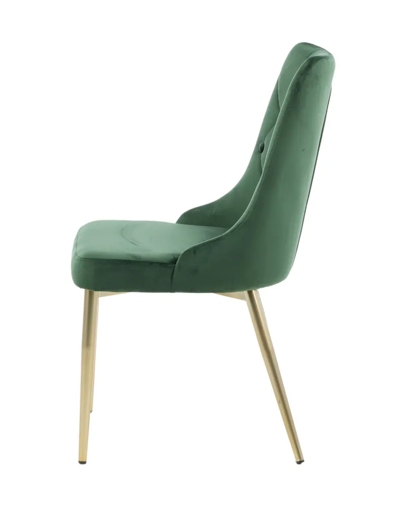Velvet Deluxe Esszimmerstühle im 2er-Set in Grün, Gestell Gold, Polyester-Samt, Ansicht 10