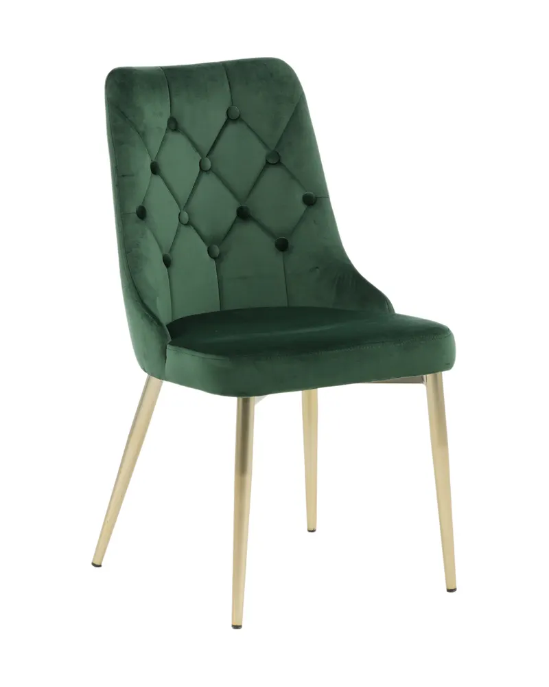 Velvet Deluxe Esszimmerstühle im 2er-Set in Grün, Gestell Gold, Polyester-Samt, Ansicht 2