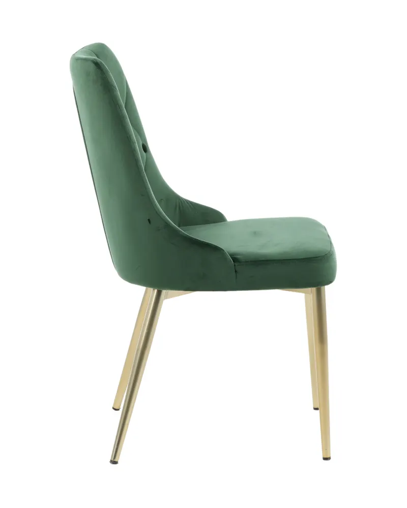 Velvet Deluxe Esszimmerstühle im 2er-Set in Grün, Gestell Gold, Polyester-Samt, Ansicht 4