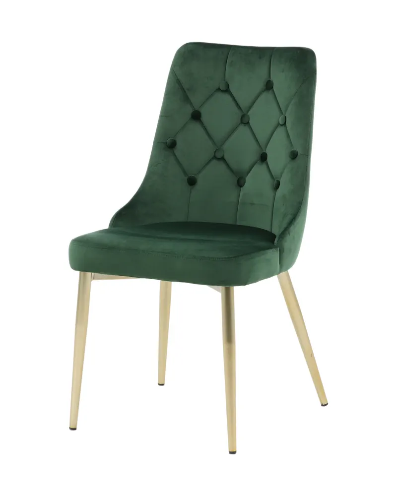 Velvet Deluxe Esszimmerstühle im 2er-Set in Grün, Gestell Gold, Polyester-Samt, Ansicht 5