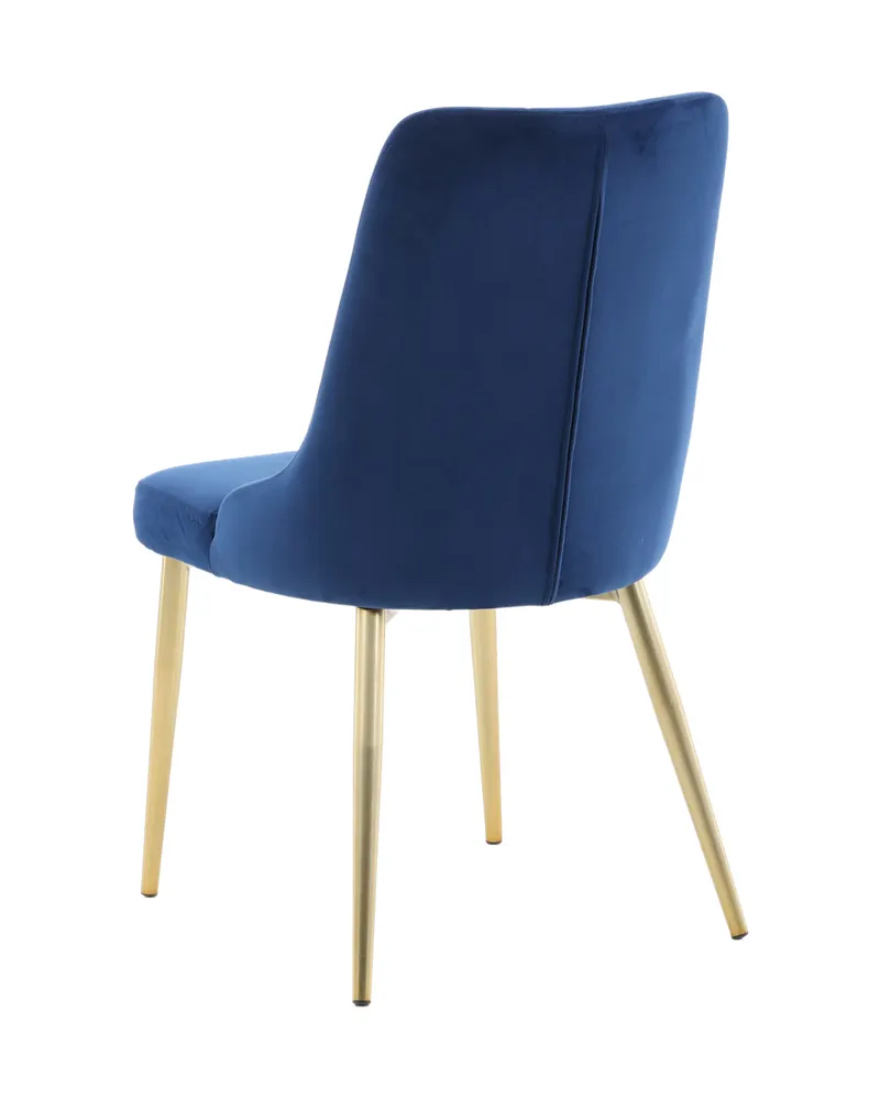 Velvet Deluxe Esszimmerstühle im 2er-Set in Blau, Gestell Gold, Polyester-Samt, Ansicht 11
