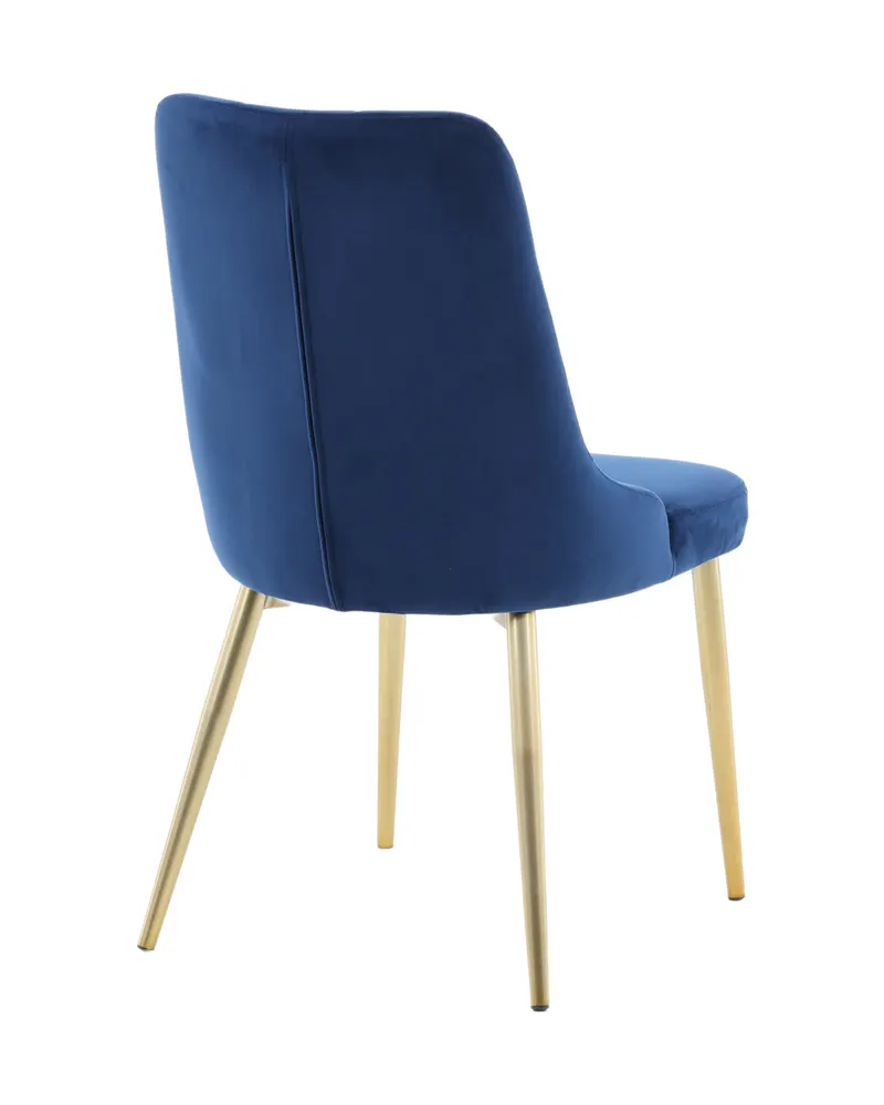 Velvet Deluxe Esszimmerstühle im 2er-Set in Blau, Gestell Gold, Polyester-Samt, Ansicht 12