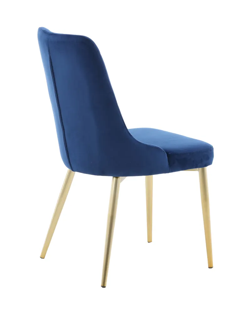 Velvet Deluxe Esszimmerstühle im 2er-Set in Blau, Gestell Gold, Polyester-Samt, Ansicht 13
