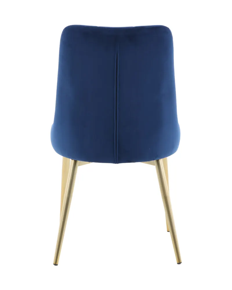 Velvet Deluxe Esszimmerstühle im 2er-Set in Blau, Gestell Gold, Polyester-Samt, Ansicht 8