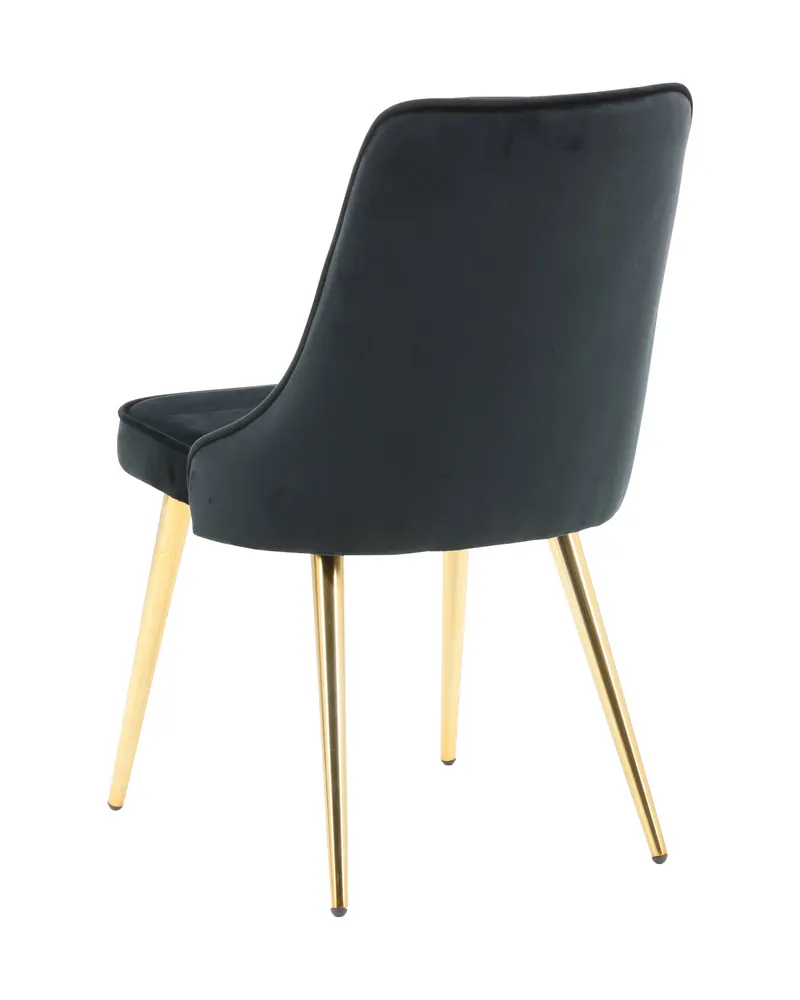 Velvet Deluxe Esszimmerstühle im 2er-Set in Schwarz, Gestell Gold, Polyester-Samt, Ansicht 7