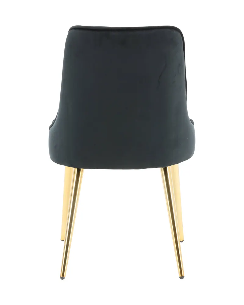 Velvet Deluxe Esszimmerstühle im 2er-Set in Schwarz, Gestell Gold, Polyester-Samt, Ansicht 8