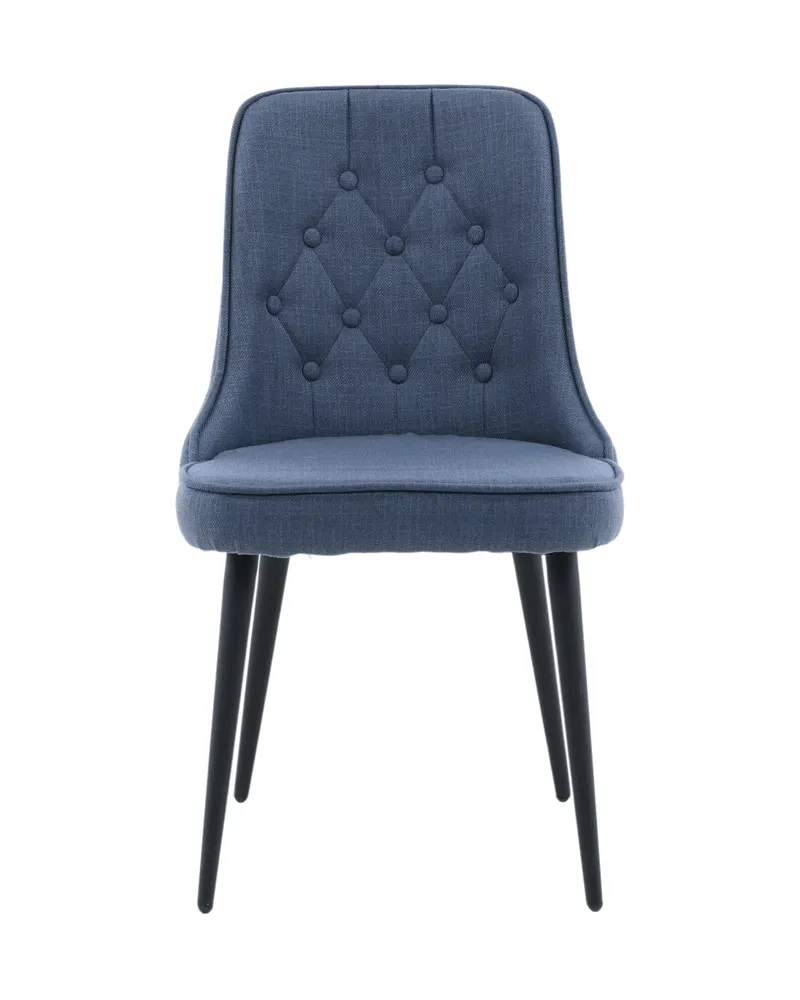 Velvet Deluxe Esszimmerstühle im 2er-Set in Blau, Gestell Schwarz, Polyester, Ansicht 1