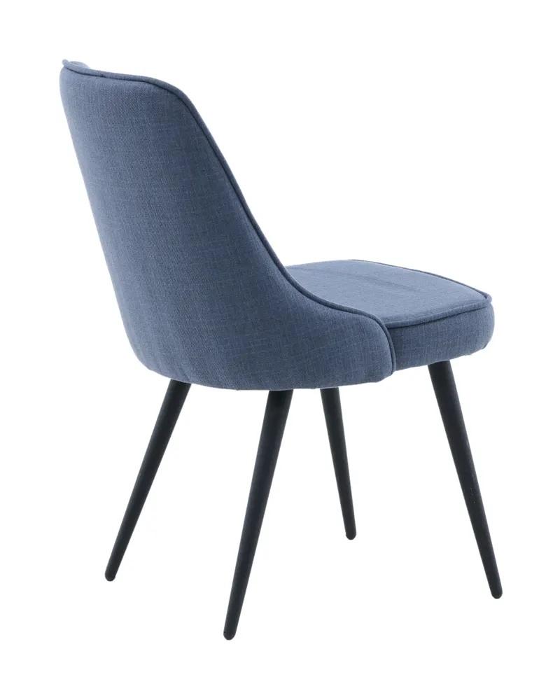 Velvet Deluxe Esszimmerstühle im 2er-Set in Blau, Gestell Schwarz, Polyester, Ansicht 10