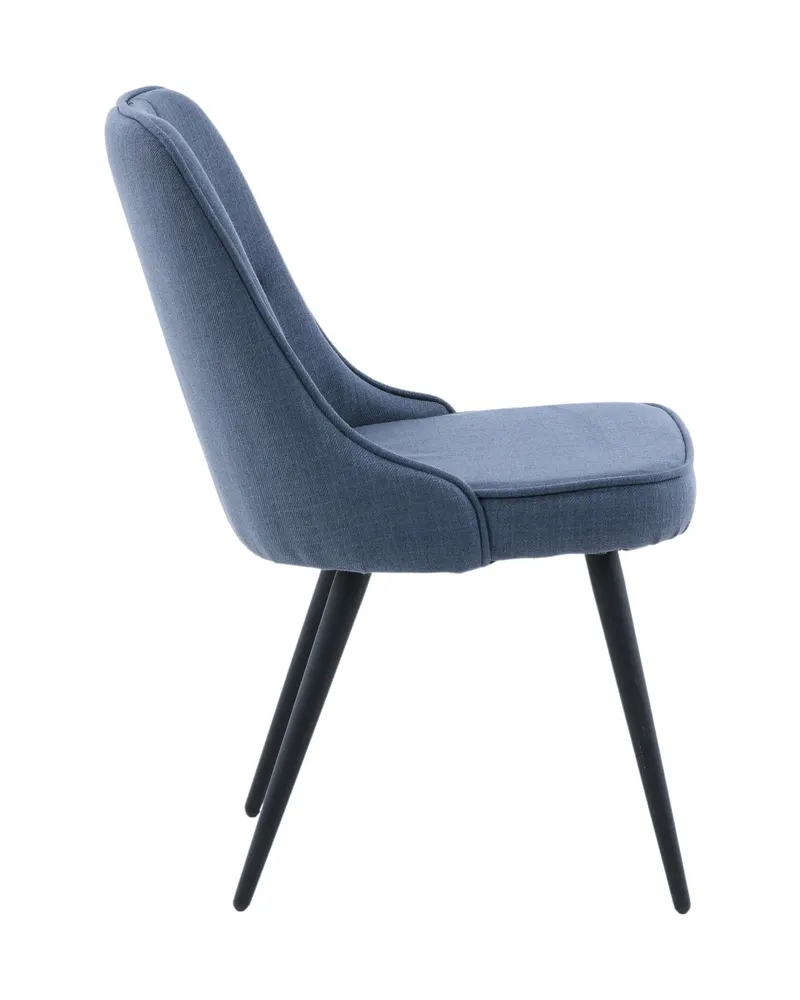 Velvet Deluxe Esszimmerstühle im 2er-Set in Blau, Gestell Schwarz, Polyester, Ansicht 11