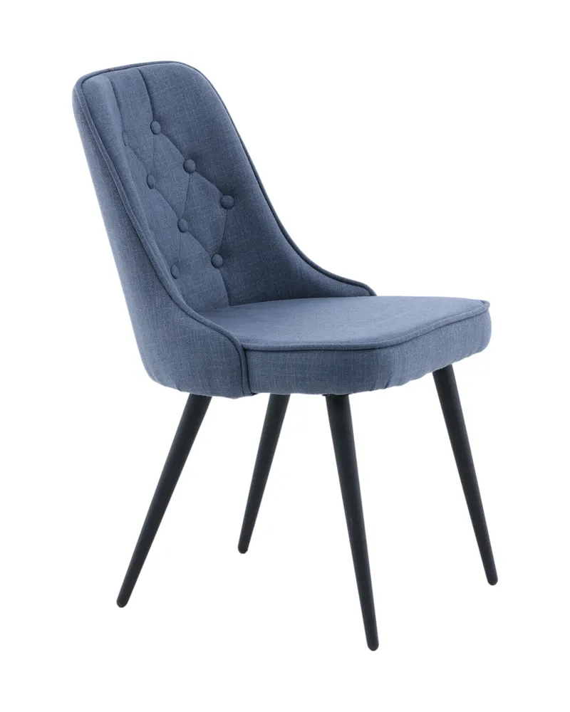 Velvet Deluxe Esszimmerstühle im 2er-Set in Blau, Gestell Schwarz, Polyester, Ansicht 12