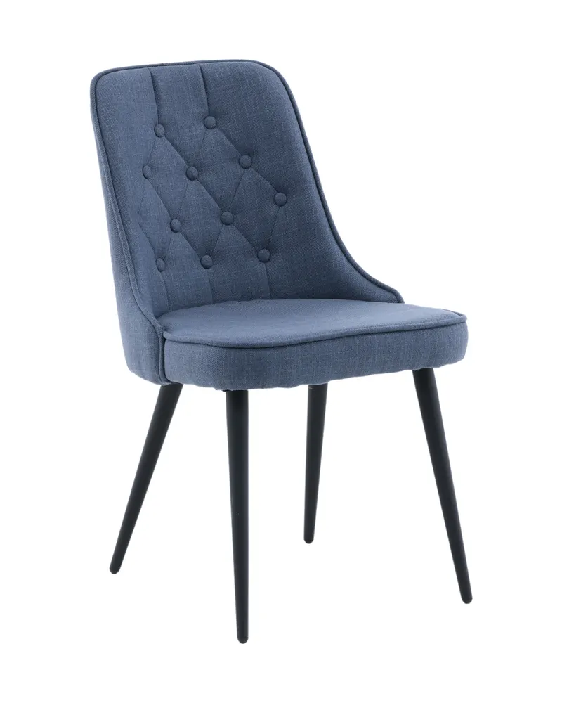 Velvet Deluxe Esszimmerstühle im 2er-Set in Blau, Gestell Schwarz, Polyester, Ansicht 13