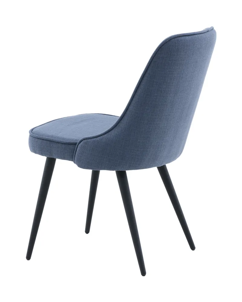 Velvet Deluxe Esszimmerstühle im 2er-Set in Blau, Gestell Schwarz, Polyester, Ansicht 6