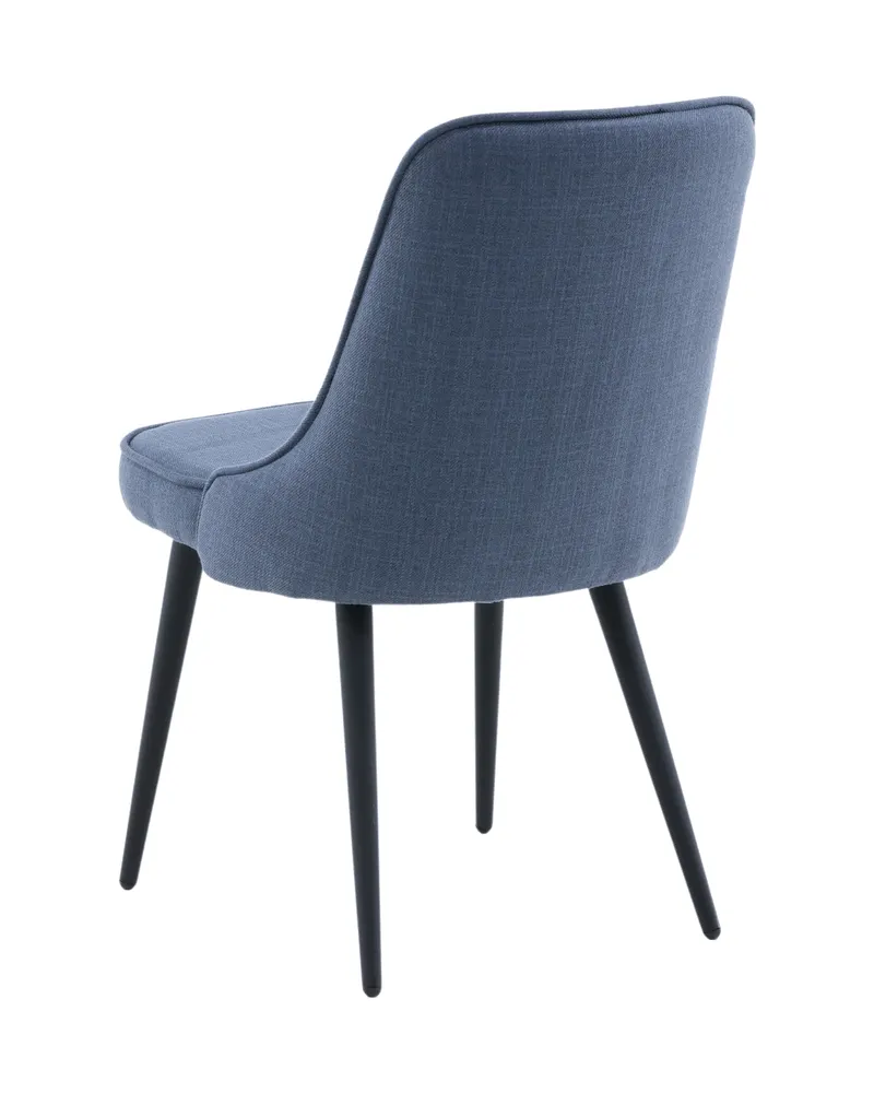Velvet Deluxe Esszimmerstühle im 2er-Set in Blau, Gestell Schwarz, Polyester, Ansicht 7