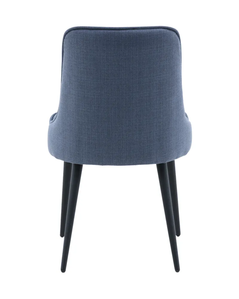 Velvet Deluxe Esszimmerstühle im 2er-Set in Blau, Gestell Schwarz, Polyester, Ansicht 8
