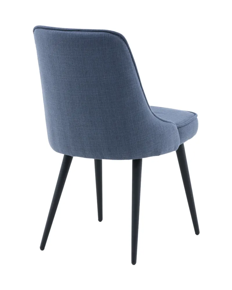 Velvet Deluxe Esszimmerstühle im 2er-Set in Blau, Gestell Schwarz, Polyester, Ansicht 9