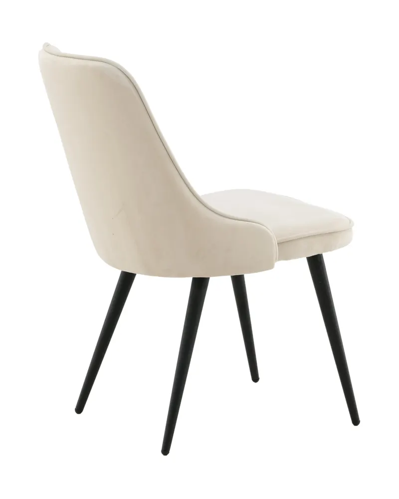 Velvet Deluxe Esszimmerstühle im 2er-Set in Beige, Gestell Schwarz, Polyester-Samt, Ansicht 10