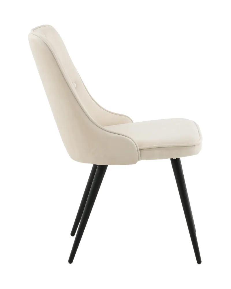 Velvet Deluxe Esszimmerstühle im 2er-Set in Beige, Gestell Schwarz, Polyester-Samt, Ansicht 11
