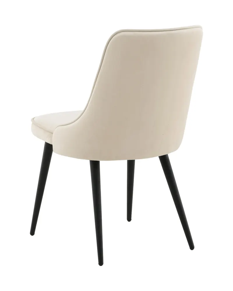 Velvet Deluxe Esszimmerstühle im 2er-Set in Beige, Gestell Schwarz, Polyester-Samt, Ansicht 7
