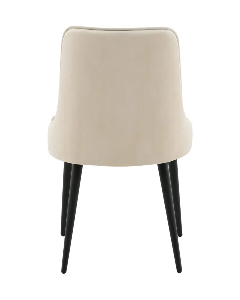 Velvet Deluxe Esszimmerstühle im 2er-Set in Beige, Gestell Schwarz, Polyester-Samt, Ansicht 8