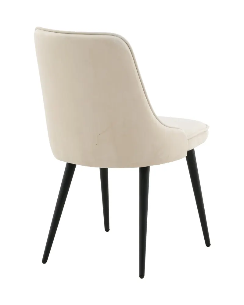 Velvet Deluxe Esszimmerstühle im 2er-Set in Beige, Gestell Schwarz, Polyester-Samt, Ansicht 9