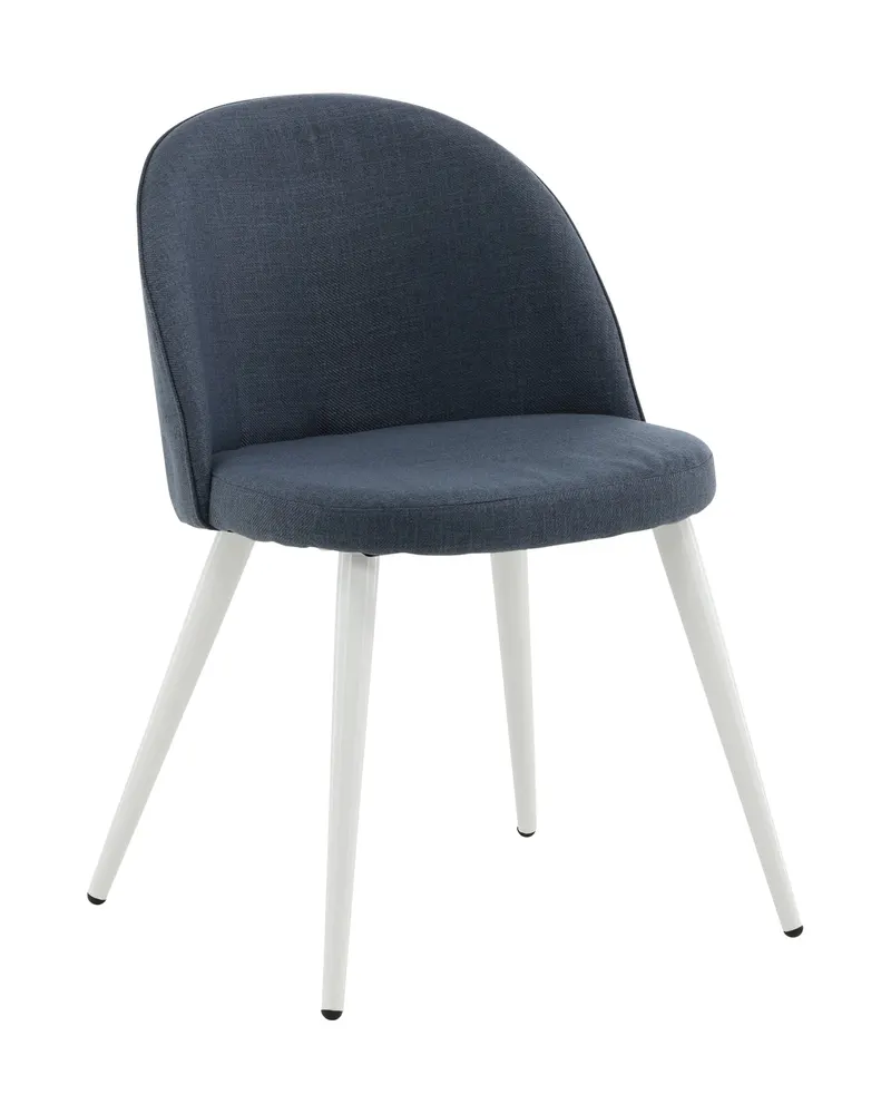 Velvet gepolsterte Esszimmerstühle im 2er-Set in Blau, Gestell Weiß, Polyester, Ansicht 13