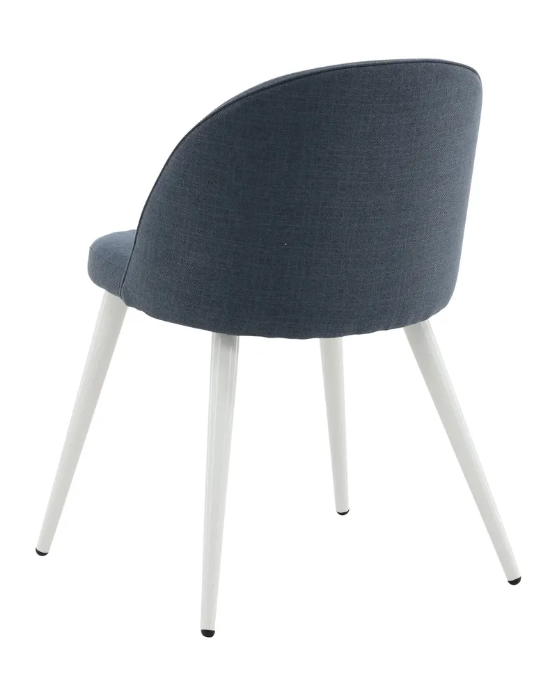 Velvet gepolsterte Esszimmerstühle im 2er-Set in Blau, Gestell Weiß, Polyester, Ansicht 7