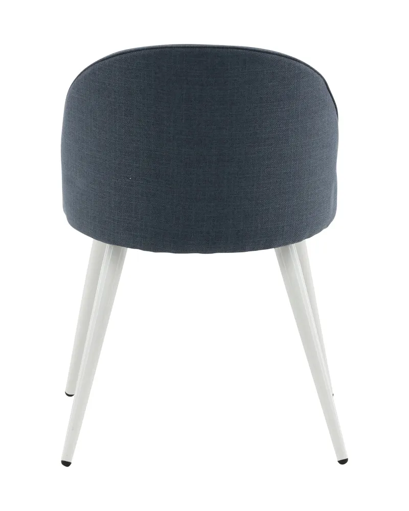 Velvet gepolsterte Esszimmerstühle im 2er-Set in Blau, Gestell Weiß, Polyester, Ansicht 8