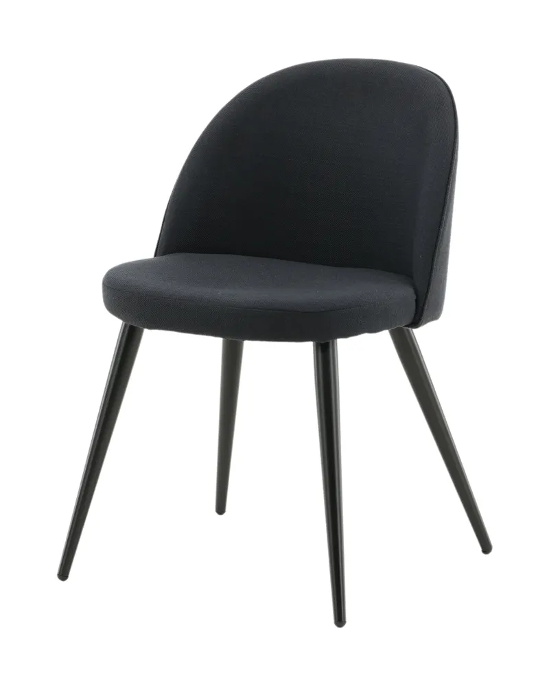 Velvet gepolsterte Esszimmerstühle im 2er-Set in Schwarz, Polyester, Ansicht 2