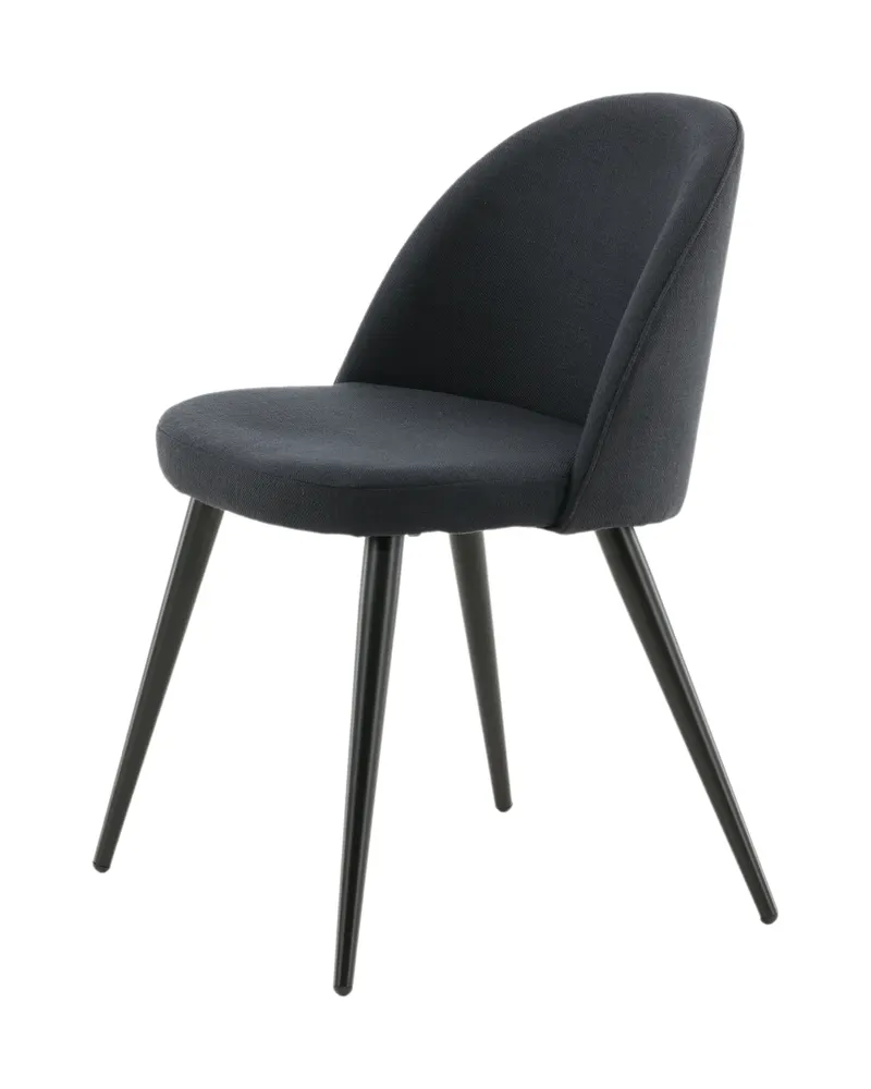 Velvet gepolsterte Esszimmerstühle im 2er-Set in Schwarz, Polyester, Ansicht 4