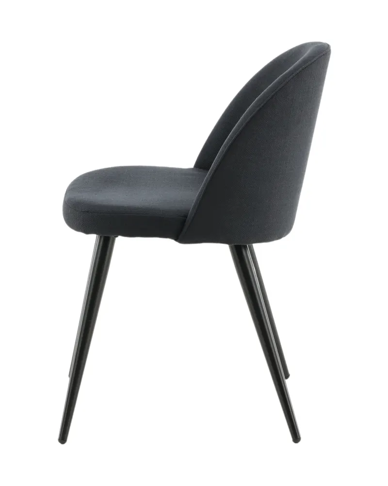 Velvet gepolsterte Esszimmerstühle im 2er-Set in Schwarz, Polyester, Ansicht 5